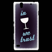 Coque Sony Xperia C4 In Wine We trust Bleu ZG