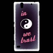 Coque Sony Xperia C4 In Zen We trust Rouge ZG