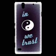 Coque Sony Xperia C4 In Zen We trust Bleu ZG