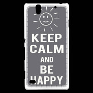 Coque Sony Xperia C4 Keep calm Be Crazy Gris
