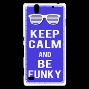 Coque Sony Xperia C4 Keep Calm Funky Bleu