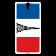 Coque Sony Xperia C5 Drapeau français et Tour Eiffel