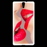 Coque Sony Xperia C5 Bouche sexy Lesbienne et rouge à lèvres gloss
