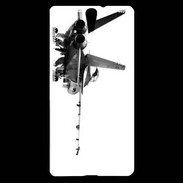 Coque Sony Xperia C5 Avion de chasse F18 en noir et blanc