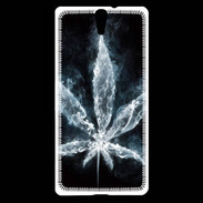 Coque Sony Xperia C5 Feuille de cannabis en fumée