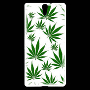 Coque Sony Xperia C5 Feuille de cannabis sur fond blanc