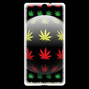 Coque Sony Xperia C5 Effet cannabis sur fond noir