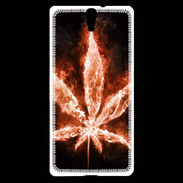 Coque Sony Xperia C5 Cannabis en feu