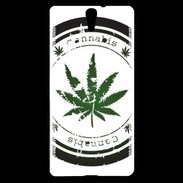Coque Sony Xperia C5 Grunge stamp with marijuana leaf