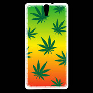 Coque Sony Xperia C5 Fond Rasta Cannabis