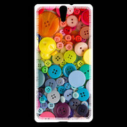 Coque Sony Xperia C5 Arc en ciel de boutons de couture