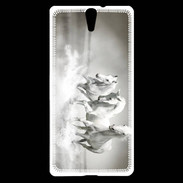 Coque Sony Xperia C5 Chevaux blancs