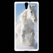 Coque Sony Xperia C5 Cheval blanc dans la neige 2