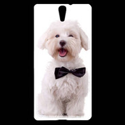 Coque Sony Xperia C5 Bichon avec noeud papillon