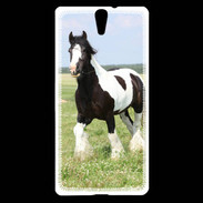 Coque Sony Xperia C5 Cheval noir et blanc 5