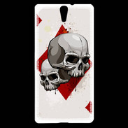 Coque Sony Xperia C5 Carte Tête de mort Carreau