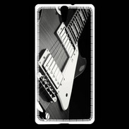 Coque Sony Xperia C5 Guitare en noir et blanc