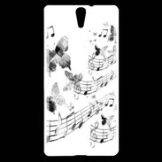 Coque Sony Xperia C5 Dessin de note de musique en noir et blanc 75