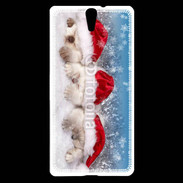 Coque Sony Xperia C5 3 chatons Noël