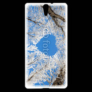 Coque Sony Xperia C5 arbres enneigés coeur