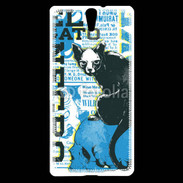 Coque Sony Xperia C5 Tête de Mort Chat noir