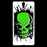 Coque Sony Xperia C5 Tête de mort en vert et noir
