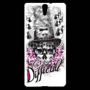 Coque Sony Xperia C5 Tête de Mort Difficult