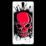 Coque Sony Xperia C5 Tête de Mort en Rouge et Noir