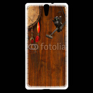 Coque Sony Xperia C5 Canne à pêche et hameçons pêcheur
