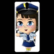 Coque Sony Xperia C5 Cute cartoon illustration of a policewoman