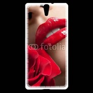 Coque Sony Xperia C5 Bouche et rose glamour
