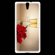 Coque Sony Xperia C5 Coupe de champagne, roses rouges