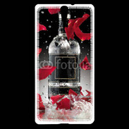 Coque Sony Xperia C5 Bouteille alcool pétales de rose glamour