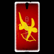 Coque Sony Xperia C5 Cupidon sur fond rouge