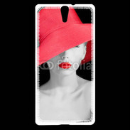 Coque Sony Xperia C5 Femme élégante en noire et rouge 10