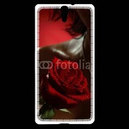 Coque Sony Xperia C5 Belle rose rouge 500