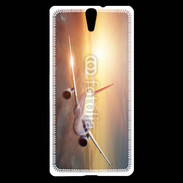 Coque Sony Xperia C5 Avion de ligne au coucher de soleil