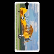 Coque Sony Xperia C5 Avio Biplan jaune