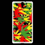 Coque Sony Xperia C5 Fond de cannabis coloré
