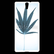 Coque Sony Xperia C5 Marijuana en bleu et blanc