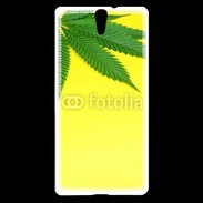 Coque Sony Xperia C5 Feuille de cannabis sur fond jaune 2