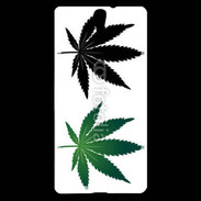 Coque Sony Xperia C5 Double feuilles de cannabis