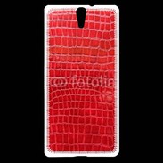 Coque Sony Xperia C5 Effet crocodile rouge