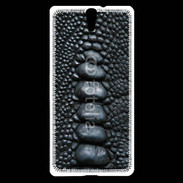 Coque Sony Xperia C5 Effet crocodile noir