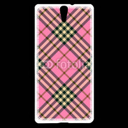 Coque Sony Xperia C5 Déco fashion rose et marron