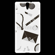 Coque Sony Xperia C5 Fond fashion noir et blanc