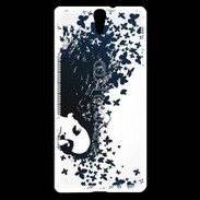 Coque Sony Xperia C5 Woman with a butterflies in hair.