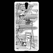 Coque Sony Xperia C5 Rue de New York en dessin noir et blanc
