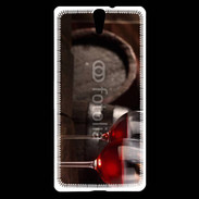 Coque Sony Xperia C5 Verres de vin rouge et tonneaux