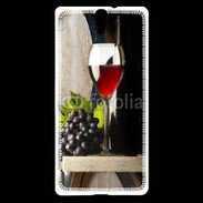 Coque Sony Xperia C5 Verre de vin rouge et grappe de raisin